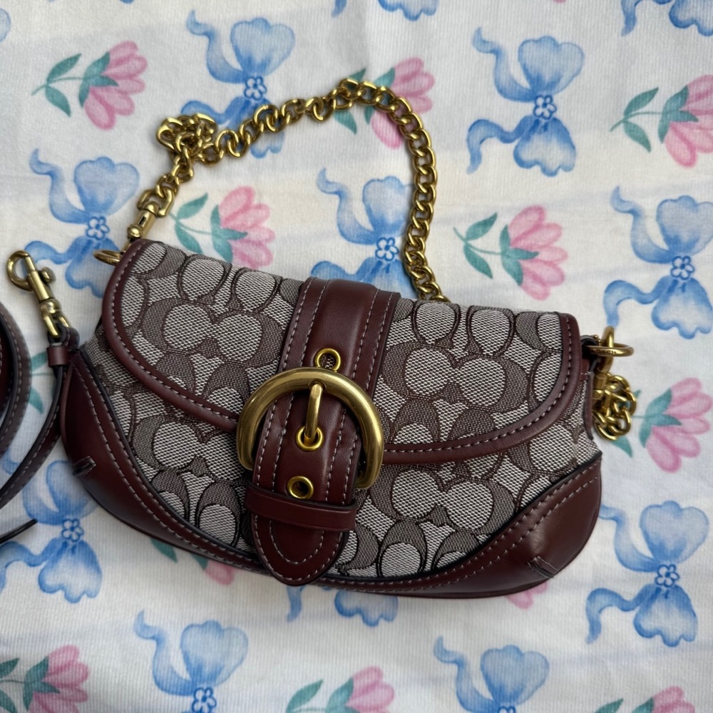 Coach Signature Canvas and Leather Shoulder Bag in Brown - Picture 6 of 11